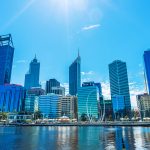 Perth skyline with high rises
