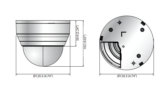 Hanwa 5m network ir dome camera dimension Hanwa 5m network ir dome camera dimension