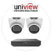 image (25) UniView surveillance system featuring two 6MP turret cameras and an 8-channel NVR, highlighting advanced security solutions for homes and businesses.